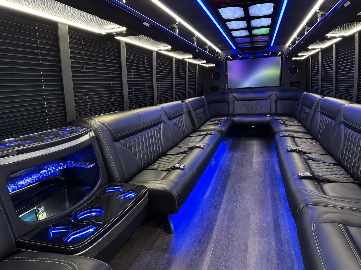 santa clarita 20 passenger party bus inside