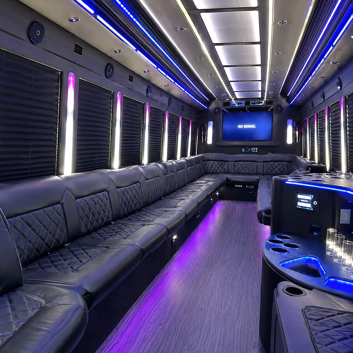 santa clarita 30 passenger party bus inside